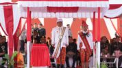 PJ Gubernur Sulbar Bahtiar Baharuddin Pimpin Upacara Penurunan Bendera Merah Putih