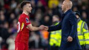 Pelatih Liverpool Arne Slot Bersama Diogo Jota